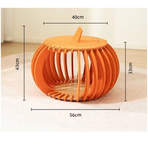 Prix direct usine en forme de citrouille feutre <span class=keywords><strong>chat</strong></span> grotte mignon lit pour animaux de compagnie pour chats en forme de citrouille - Product Image 5