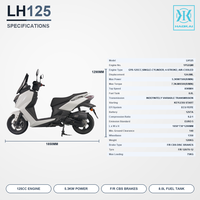 Scooter Urbain 125cc, Moteur Refroidi par Air, Freins à Disque CBS Avant et Arrière, Démarrage sans Clé EFI, 85 Km/h, EURO 5 pour Adultes, Vente en Gros