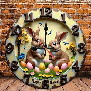 Round Wooden Wall <b>Clock</b> 25cm <b>Silent</b> Quartz Home Hotel Decoration - Product Image 6