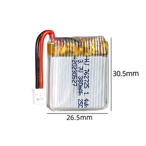 Lithium Polymeer Cel 762725 3.7V 380mAh - Batterij voor drone, helikopter, speelgoedvliegtuig, fabrieks prijs met certificering - Product Image 2