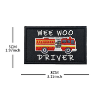 WEE WOO Patch brodé drôle et mignon, motifs de voitures de secours et de dessins animés, 3 types de véhicules de combat, à coudre sur vêtements, vestes, sacs et chapeaux