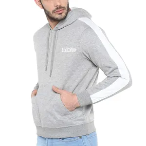 Factory wholesale cheap price fleece pullover two colors block hoodie add your own logo custom make cotton hoodies