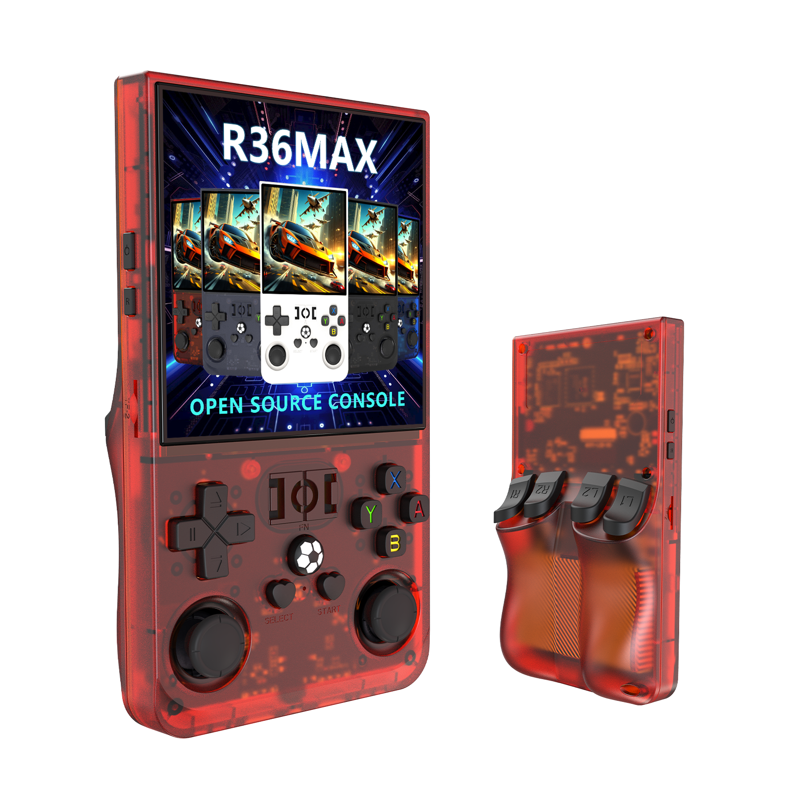 Consola Retro R36MAX – Pantalla IPS De 4 Pulgadas, Doble Joystick, 60+ Emuladores, Batería De 4000 MAh Y Tarjeta De Memoria Incluida