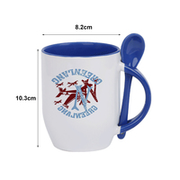 Mug en céramique 12 oz vierge pour sublimation, tasse à café avec cuillère, impression DIY, transfert thermique, logo personnalisé, vente en gros Topjlh