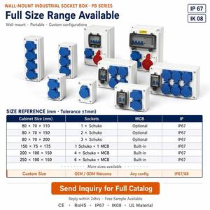 Boîte <span class=keywords><strong>de</strong></span> prises industrielles multi-circuits Mingguan IP65/IP67 résistante aux intempéries, 2 voies, 4 voies, 6 voies, 8 voies, 12 voies - Product Image 3