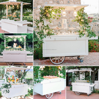 LEDA Nouveau design Chariot à salade blanc en acrylique pour événements (anniversaires, mariages) avec double écran LED