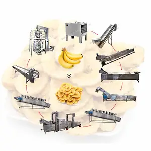 Gefrituurde Snack Food Fruit Bananenchips Productielijn Prijs Kleinschalige Chips Weegbree Chips Frituren Machine