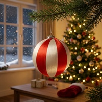 Boules de Noël en plastique de 100 mm enveloppées de fil de soie, lot de 4, coffret cadeau, décoration suspendue, modèle Guangdong 171238