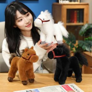 23厘米毛茸茸的卡哇伊填充马动物3色定制小号毛绒男孩玩具马 - Product Image 6