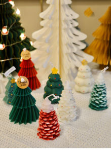 Ambiance moderne rétro jour de Noël décoration de la maison bougie d'aromathérapie mignonne cire de soja naturelle - Product Image 6