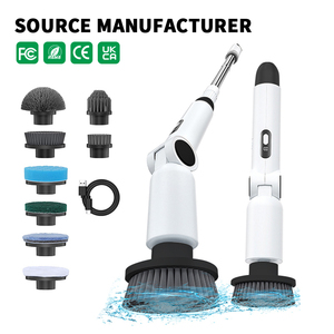 New electric cleaning <b>brush</b> 9 in 1 Long Handle Cleaning <b>Brush</b> Replaceable <b>Brush</b> Heads 50kgft Bathroom Kitchen Spin Scrubber - Product Image 1