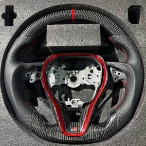 Volante de Fibra de Carbono Forjado Rojo Hecho a Mano Personalizado YLD para <span class=keywords><strong>Toyota</strong></span> Camry de 8ª Generación L <span class=keywords><strong>LE</strong></span> XLE SE XSE TRD Avalon - Product Image 5