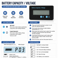 Zingear Digital Only Car Voltmeter 12V 24V Akurasi 1% Hijau Biru Putih GY-6S Indikator Daya Tampilan Layar