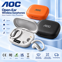 Écouteurs sans fil AOC OEM à oreille ouverte Bluetooth 6.0 avec crochet d'oreille, longue autonomie, son stéréo, fournisseur d'écouteurs personnalisés