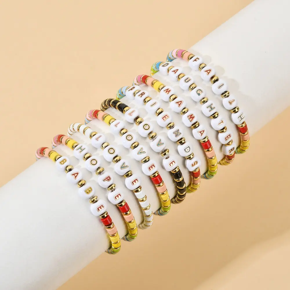 ZMZY Đầy Màu Sắc Trang Sức Quà Tặng Dễ Thương Charm Bracelet Bohemian Vòng Tay Cầu Vồng Gạch Vòng Tay Cho Phụ Nữ