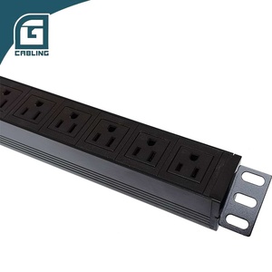 Gcabling 1U 15A ขนาด19นิ้ว110โวลต์10A 8พอร์ตอเมริกาซ็อกเก็ตเมาท์ฝรั่งเศส USA - Product Image 3