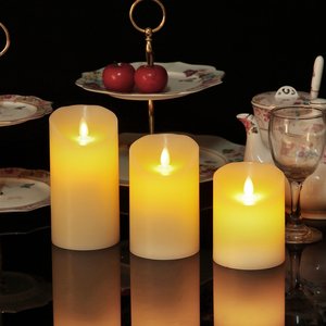 Bougie électronique sans flamme Oshine Moving Flame, rechargeable, télécommande, simulation de flamme, décoration de fête de dîner, bougies LED - Product Image 1