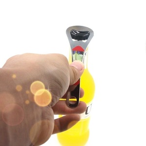 Abrebotellas de cerveza y bebidas de acero inoxidable de forma plana Abrebotellas de metal para líquidos - Product Image 2