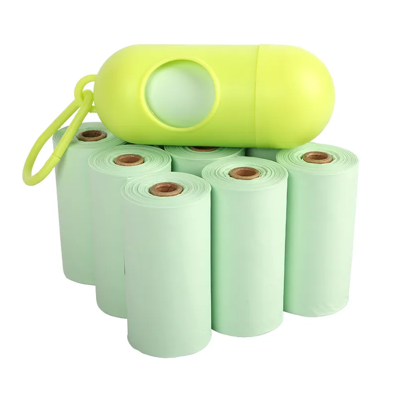 Erd freundliche Poop Bags Outdoor Tragbare Doggy Waste Green Roll Bag Kompost ierbar Biologisch abbaubar