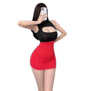 Moon Tide Lingerie Sexy Secretary OL Bodysuit Passionate Temptation Pure Desire No Need to Remove Hot Chest-Exposing Dress - Product Image 5