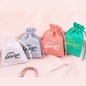 Colorful Cotton Earphone Dust Pouch Mini Canvas Drawstring Power Bank Packaging Bags