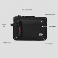 Pochette de rangement réutilisable en nylon durable avec clip pour petits objets, clés, pièces de monnaie, cartes - Organisateur de rangement portable et moderne pour la maison