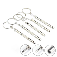 Kit de reparación de anteojos multifunción, juego de llavero de destornillador de microprecisión con piezas de anteojos de llavero