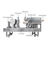 Machine de remplissage et de scellage automatique pour gobelets en plastique (yaourt, ketchup, jus de fruits, lait, gelée, pouding)