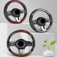 Housse de volant universelle en cuir BLA, style sport à 3 branches, antidérapante, pour voitures FIAT/Dodge, design luxueux, accessoires de voiture