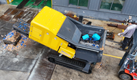 Broyeur hydraulique mobile à double arbre sur chenilles pour le recyclage des déchets de construction