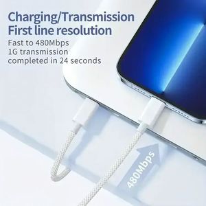 3FT/6FT 60W สายชาร์จไวไนลอนสาย USB-C ชนิด C TO Type C สายข้อมูลสำหรับโทรศัพท์15 16 PRO MAX - Product Image 2