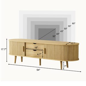 Table de console <span class=keywords><strong>TV</strong></span> et multimédia incurvée à bord rond de ferme 2024 Nouveau meuble <span class=keywords><strong>TV</strong></span> avec porte coulissante - Product Image 5