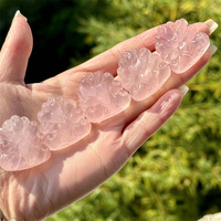 Quartz Rose neuf queue de renard sculpture Animal cristal artisanat Folk renard pour la guérison