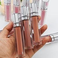 Vente en gros de brillant à lèvres, marque privée végétalien, maquillage minéral, brillant à lèvres hydratant et lisse, sans lèvres dodues et brillantes