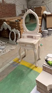 Hot Bán Sang Trọng Cổ Điển Tay Chạm Khắc Bàn Trang Điểm Bằng Gỗ Phong Cách Châu Âu + Trang Điểm Phân - Product Image 5