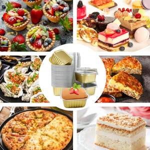 5 oz 150ml oro sin olor desechables Ramekins pastel sartenes Cupcake hornear tazas contenedores hornear <span class=keywords><strong>Pan</strong></span> papel de aluminio bandeja de herramientas - Product Image 5
