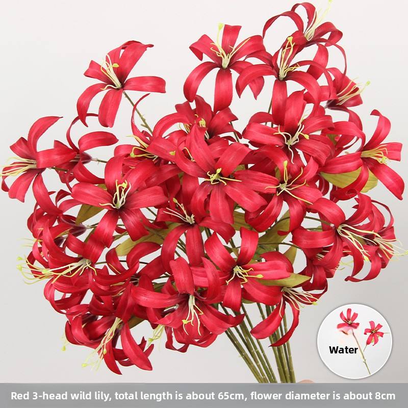 ดอกลิลลี่ป่าสามดอก - สีแดง