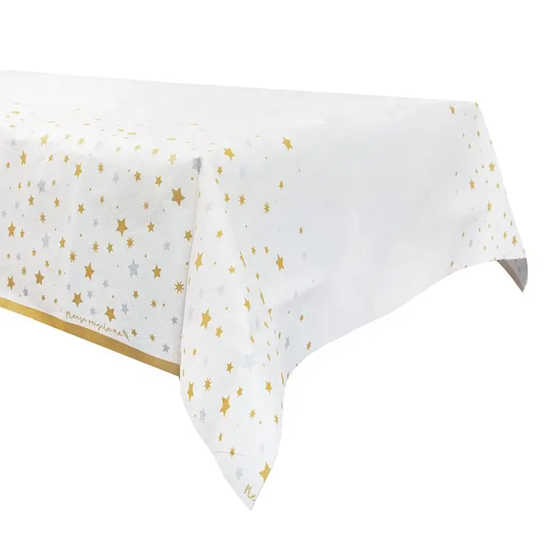 Toalha de papel para festa de casamento, toalha de papel com estampa de estrelas vermelhas e brancas