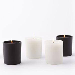 ชุดเทียนหอมทรงกระบอกทันสมัย สีดำขาว แก้วฝ้า ตกแต่งบ้าน - Product Image 1