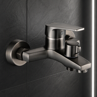 Mitigeur de bain mural en laiton chromé poli haute pression, avec valve céramique anti-brûlure, pour hôtels et appartements, jet doux massant effet pluie