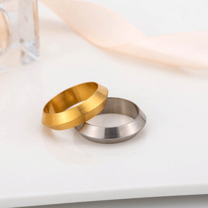 Geometric <b>Titanium</b> Steel <b>Ring</b> Unisex Gold Silver Color Fashion Jewelry Gift - Product Image 2