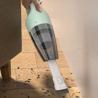 Aspirateur de voiture portatif rechargeable haute puissance, collecteur de poussière vert et noir, petit modèle domestique