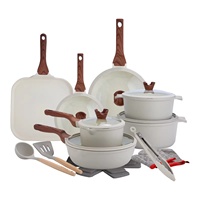 Ensemble de casseroles et poêles antiadhésives 21 pièces, robuste, compatible induction, sain, non toxique, antiadhésif