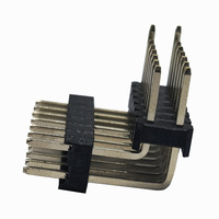 Connecteurs de têtes de bornes PCB RealRun PH2.54*2.5-2*7W, pas de 2,54 mm, 2*7 broches, 90 degrés, isolateur plastique, plaqué or, 3A, sur bobine