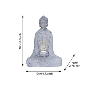Statue <span class=keywords><strong>de</strong></span> Bouddha avec lumière, petit ornement <span class=keywords><strong>de</strong></span> table, décoration sereine pour la maison, bureau, <span class=keywords><strong>salon</strong></span> et salle <span class=keywords><strong>de</strong></span> thé, 1 pièce - Product Image 2