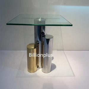 Modern Design Luxury Silver & Gold Touch Screen Dining Table With Stainless Steel Base Tempered Glass <b>for</b> Home or Hotels T56 Mod - Product Image 6