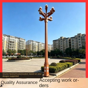 Farola de Jardín Económica para Exteriores, Lámpara de Jardín Impermeable con Doble Brazo para Paisajismo y Césped - Product Image 4