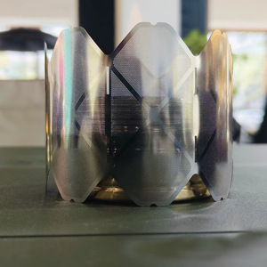 Cubierta para estufa de acero inoxidable para exteriores, a prueba de viento, con pantalla de malla grabada, 2 en 1, para estufas de camping - Product Image 5