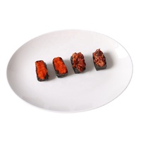 Assiette de service ovale blanche incassable en mélamine de 12 pouces pour restaurant, idéale pour servir le poisson