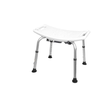 LFCare Shower <b>Stool</b> Height Adjustable White <b>Plastic</b> Bath Seat For Seniors Toilet Use - Product Image 1